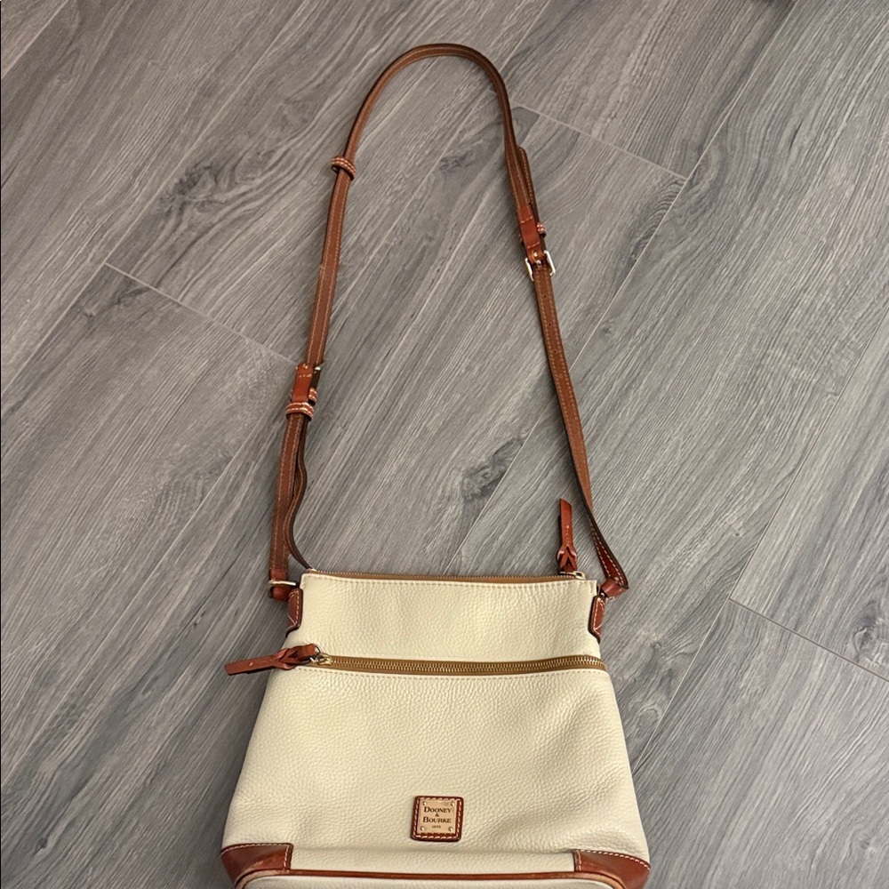 Dooney & Bourke Cream and Brown Crossbody Bag